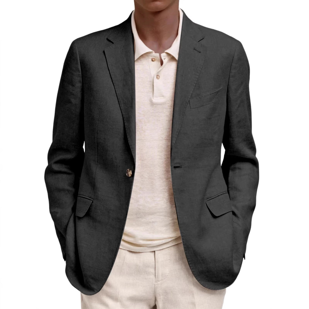 Men's lightweight linen blazer with unstructured silhouette and patch pockets Mune Fashion