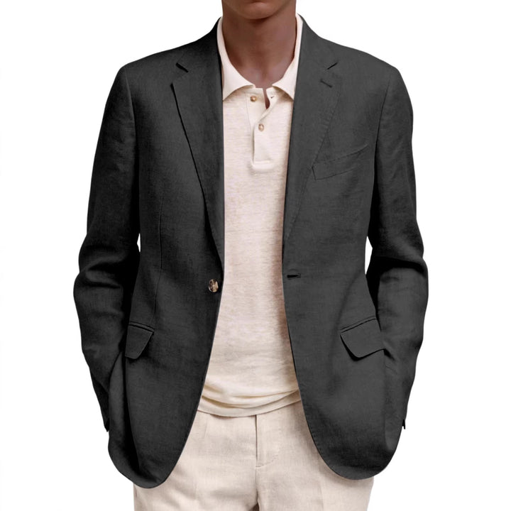 Men's lightweight linen blazer with unstructured silhouette and patch pockets Mune Fashion