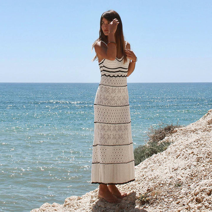 Women crocheted beach dress with delicate patterns and fringed details Mune Fashion