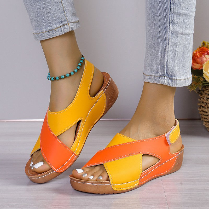 Ladies Comfort Slingback Sandals with Padded Insole and Velcro Closure Mune Fashion