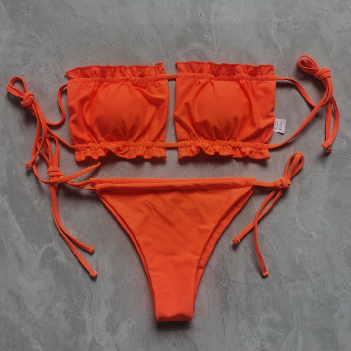 Ladies Bandeau Bikini with voluminous ruffle details Mune Fashion