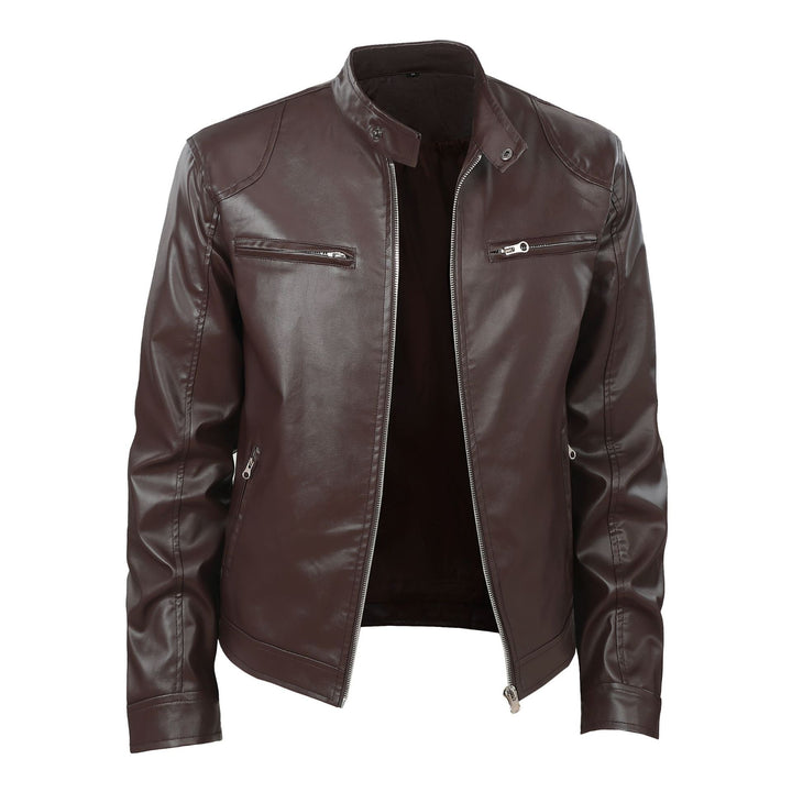 Men's Stylish Leather Jacket with Hood Mune Fashion