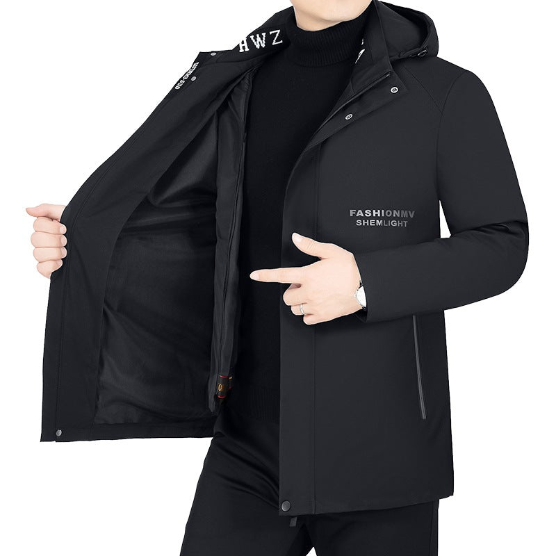 Men's Modern Urban Parka with Fixed Hood, Concealed Zippers, and Lightweight Thermal Lining Mune Fashion