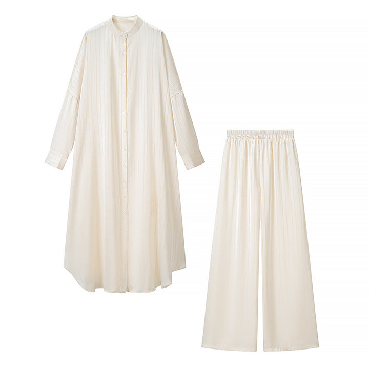 Women's Pleated Palazzo Pants made of vegan leather substitute with high waistband Mune Fashion
