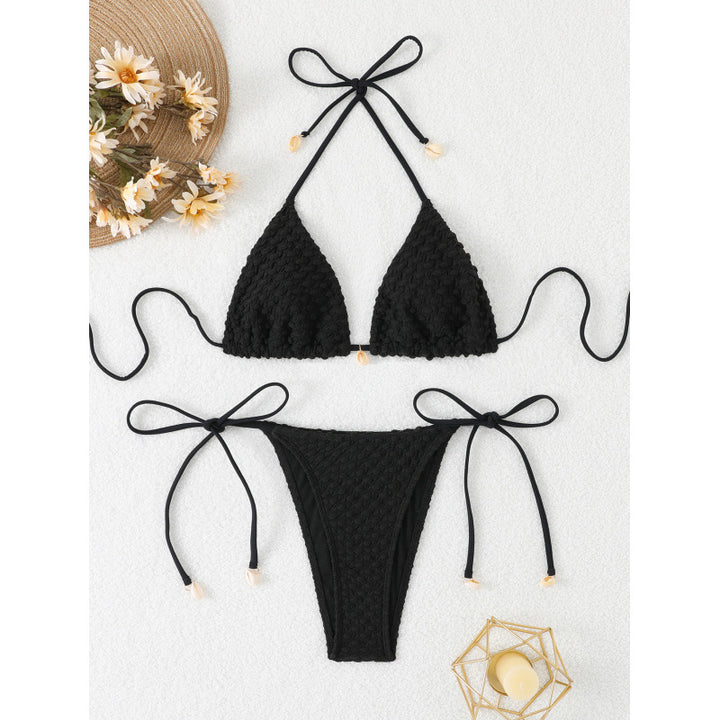 Women's Triangle Bikini with Artistic Crochet Pattern Mune Fashion