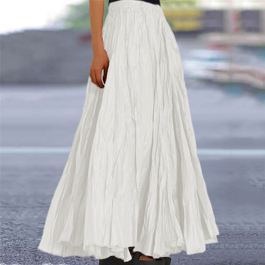 Ladies nan further maxi skirt with wrinkled look and elastic waistband Mune Fashion