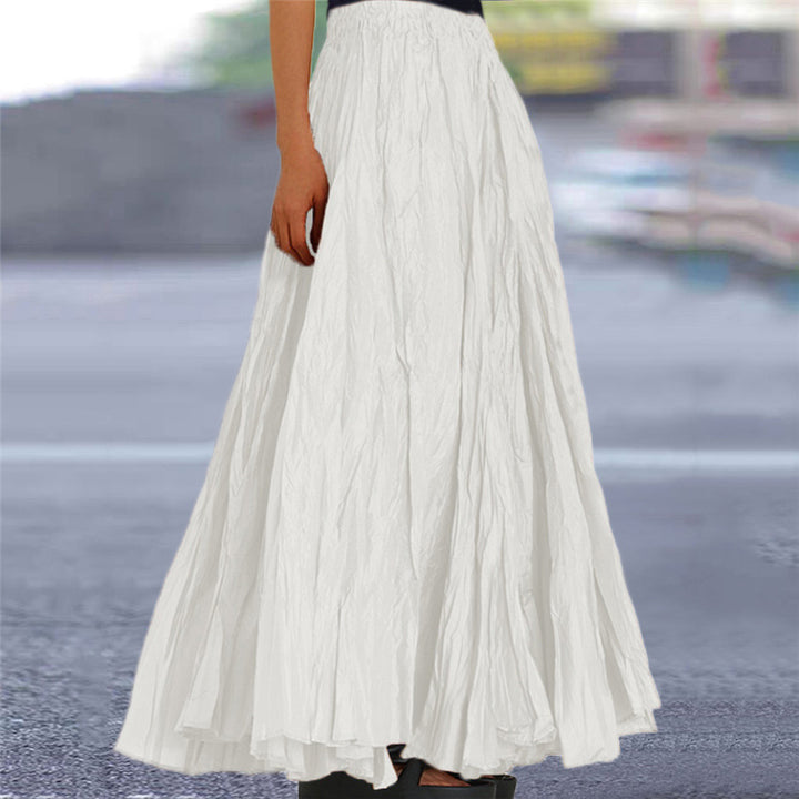 Ladies nan further maxi skirt with wrinkled look and elastic waistband Mune Fashion