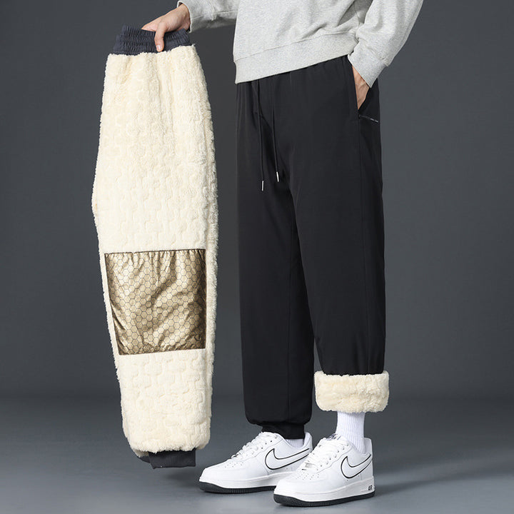 Men's Urban Fleece Jogging Pants with Mesh Design