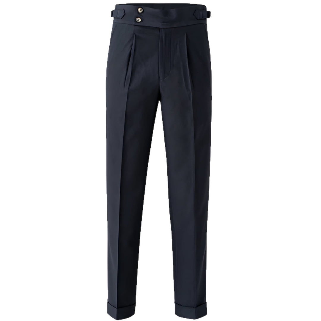 Men's Elegant Cropped Trousers with Pleats