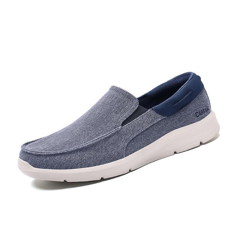 Men's canvas slip-ons with elastic insert and shock-absorbing lightweight sole Mune Fashion