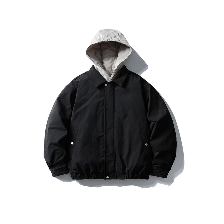Men's padded transitional jacket with contrasting hood and elastic hem Mune Fashion