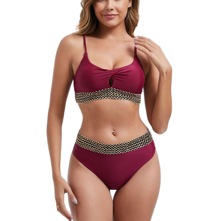 Women's high-waisted bikini set with decorative knot detail Mune Fashion
