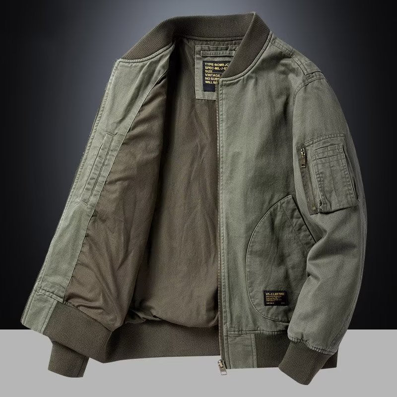 Men's bomber jacket in utility style with sleeve pocket and ribbed cuffs Mune Fashion