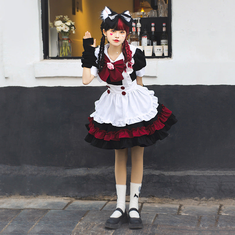 Girl Catgirl Costume with Ruffles and Cat Ears Mune Fashion