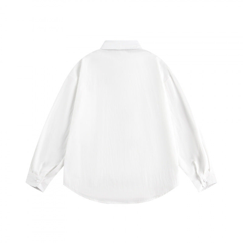 Unisex Oversize Lightweight Structured Cotton Shirt with Chest Pocket and Rounded Hem Mune Fashion