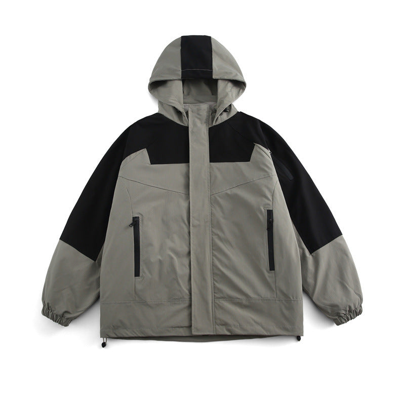 Unisex Boxy-Technical Hooded Jacket with Raglan Sleeves, Water-Repellent Shell and Drawstring Hem Mune Fashion