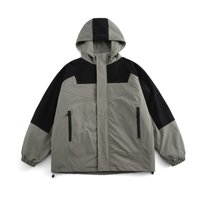 Unisex Boxy-Technical Hooded Jacket with Raglan Sleeves, Water-Repellent Shell and Drawstring Hem Mune Fashion