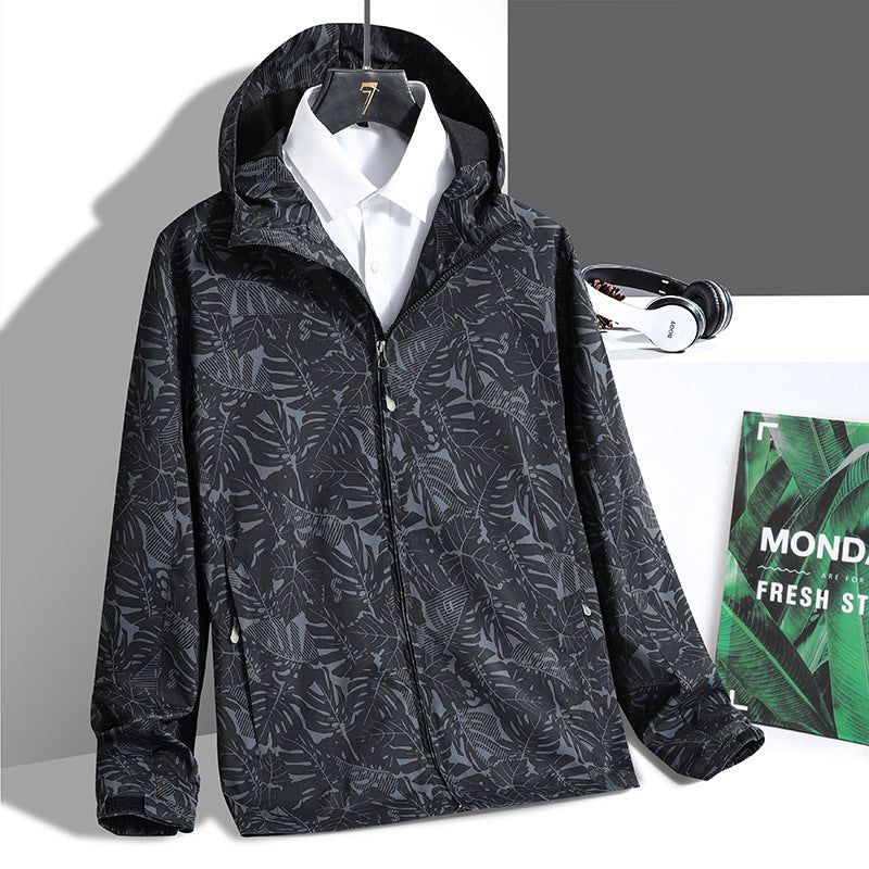 Men's Sporty Transitional Jacket with Floral Pattern Mune Fashion
