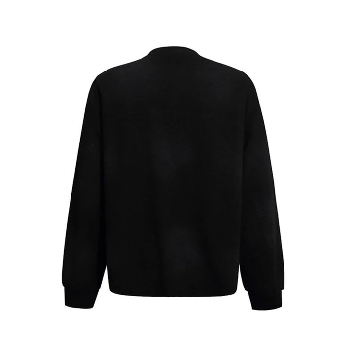 Women’s Oversized Sweatshirt with Waffle Texture, Round Neck and Ruins Sketch Print Mune Fashion