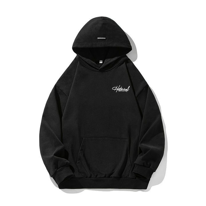Unisex Comfort Hoodie with Extended Back, Raglan Sleeves and Script Embroidery Mune Fashion