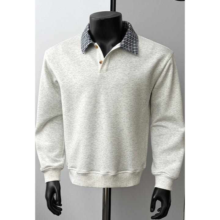 Men's Sports Sweatshirt with Collar and Shoulder Strap Mune Fashion