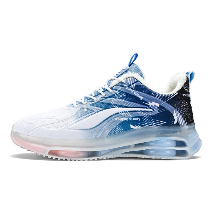 Men's Sporty Air Cushion Sneakers with Graphic Print and Padded Shaft Mune Fashion