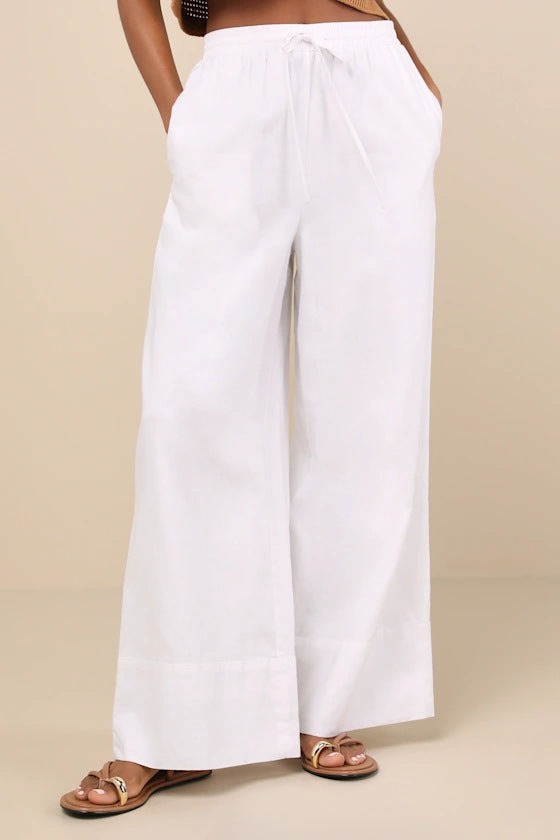 Women Airy and Comfortable Linen Pants Mune Fashion