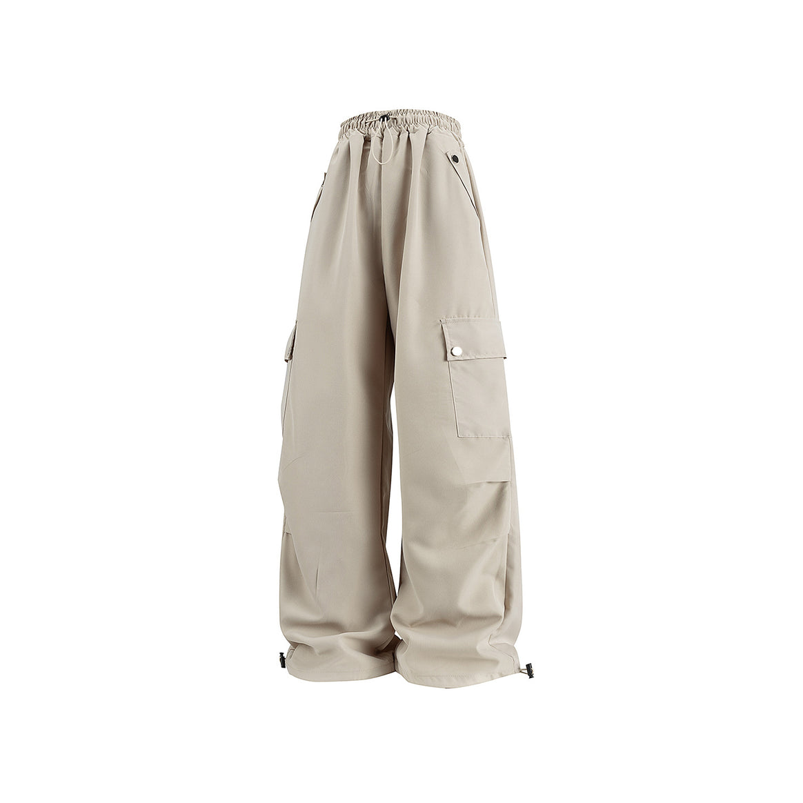 Damen Baggy-Cargo-Hose mit Tunnelzugbund, großen Klappentaschen und verstellbarem Saum Mune Fashion