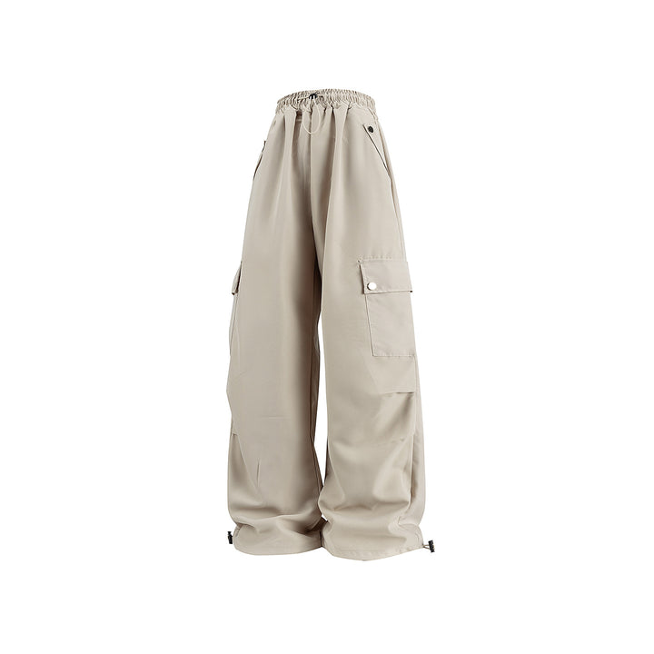 Damen Baggy-Cargo-Hose mit Tunnelzugbund, großen Klappentaschen und verstellbarem Saum Mune Fashion