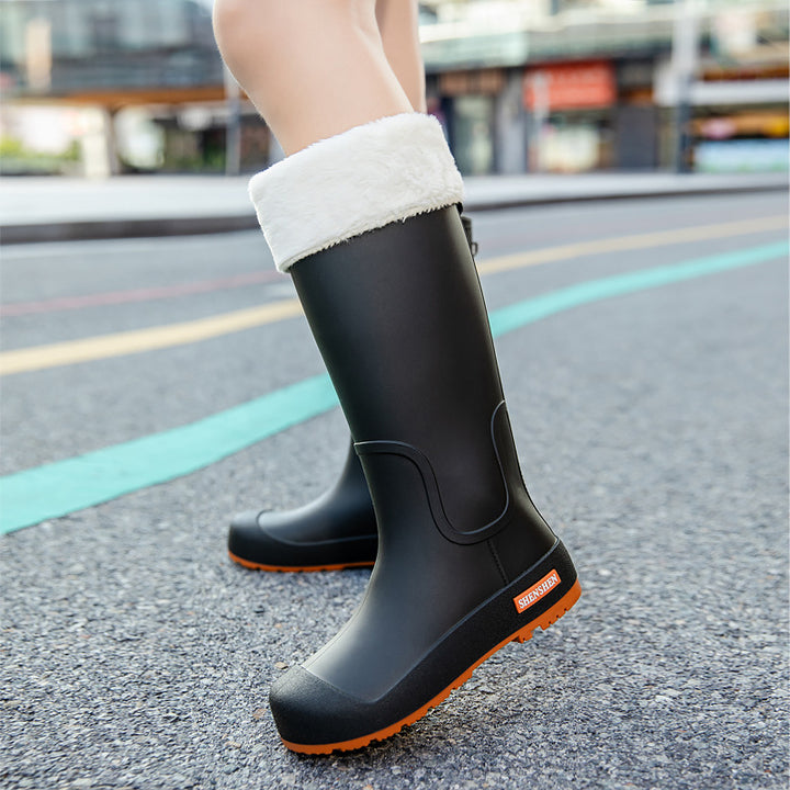 Men's Waterproof Solid Rubber Work Boots with Reinforced Toe and Grippy Profile Sole Mune Fashion