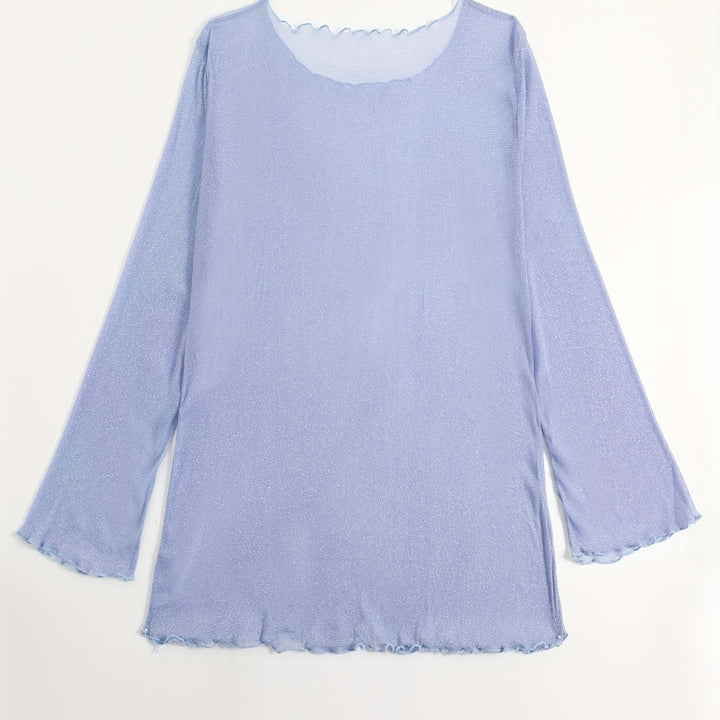 Women's Beach Top with Sparkling Material Mune Fashion