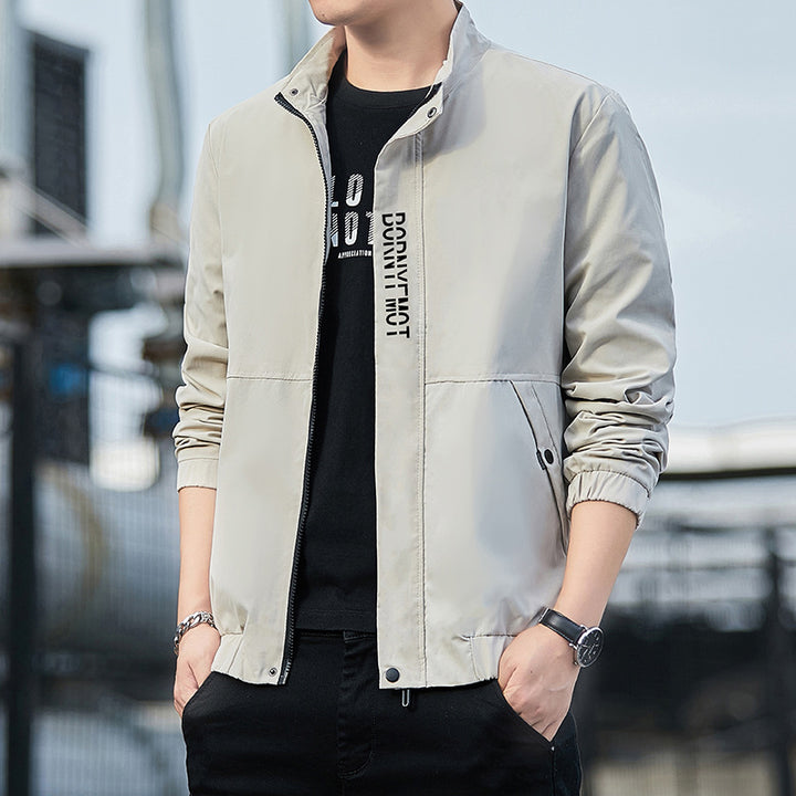 Men's Lightweight Urban Tech Blouson with Nanocoating, Stand Collar and Concealed Zipper Pockets Mune Fashion