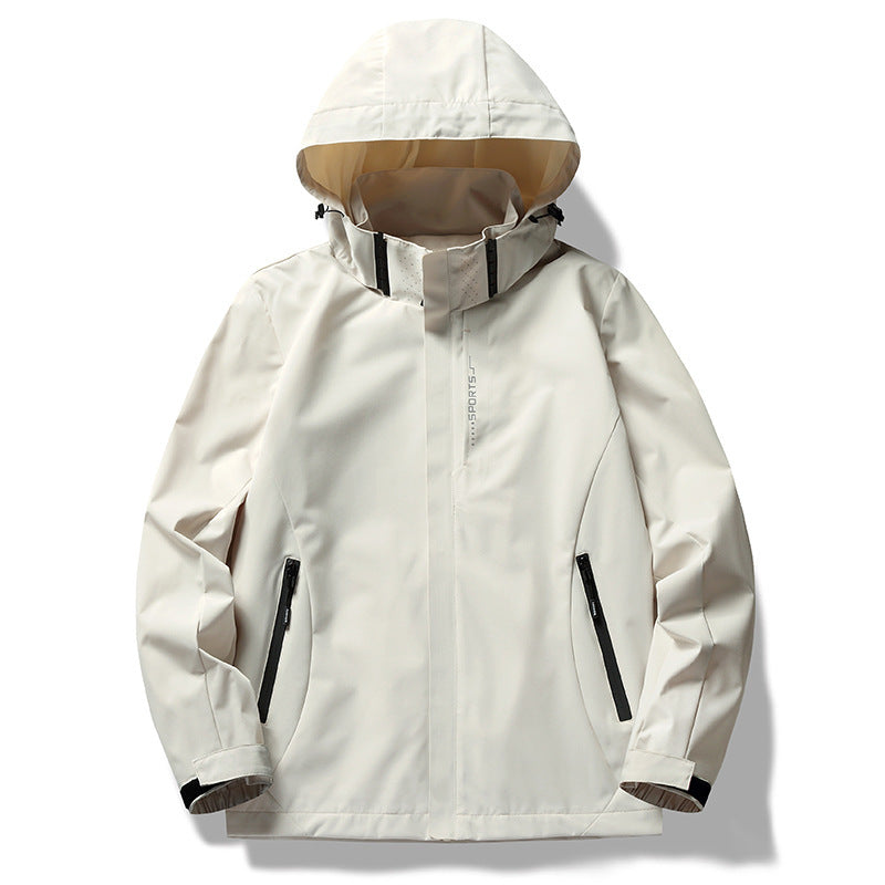 Men's wind and water-repellent softshell hooded jacket with concealed zipper placket Mune Fashion