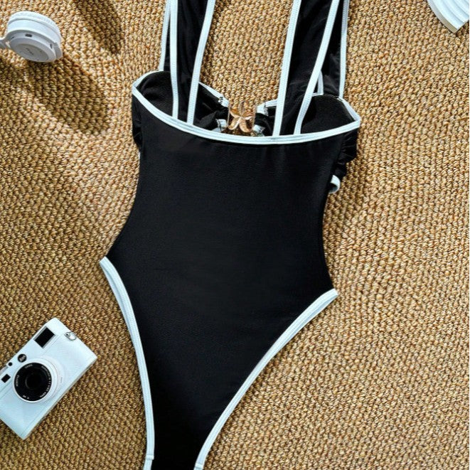 Ladies Elegant One-Piece Swimsuit with Artistic Cut-Out Details Mune Fashion