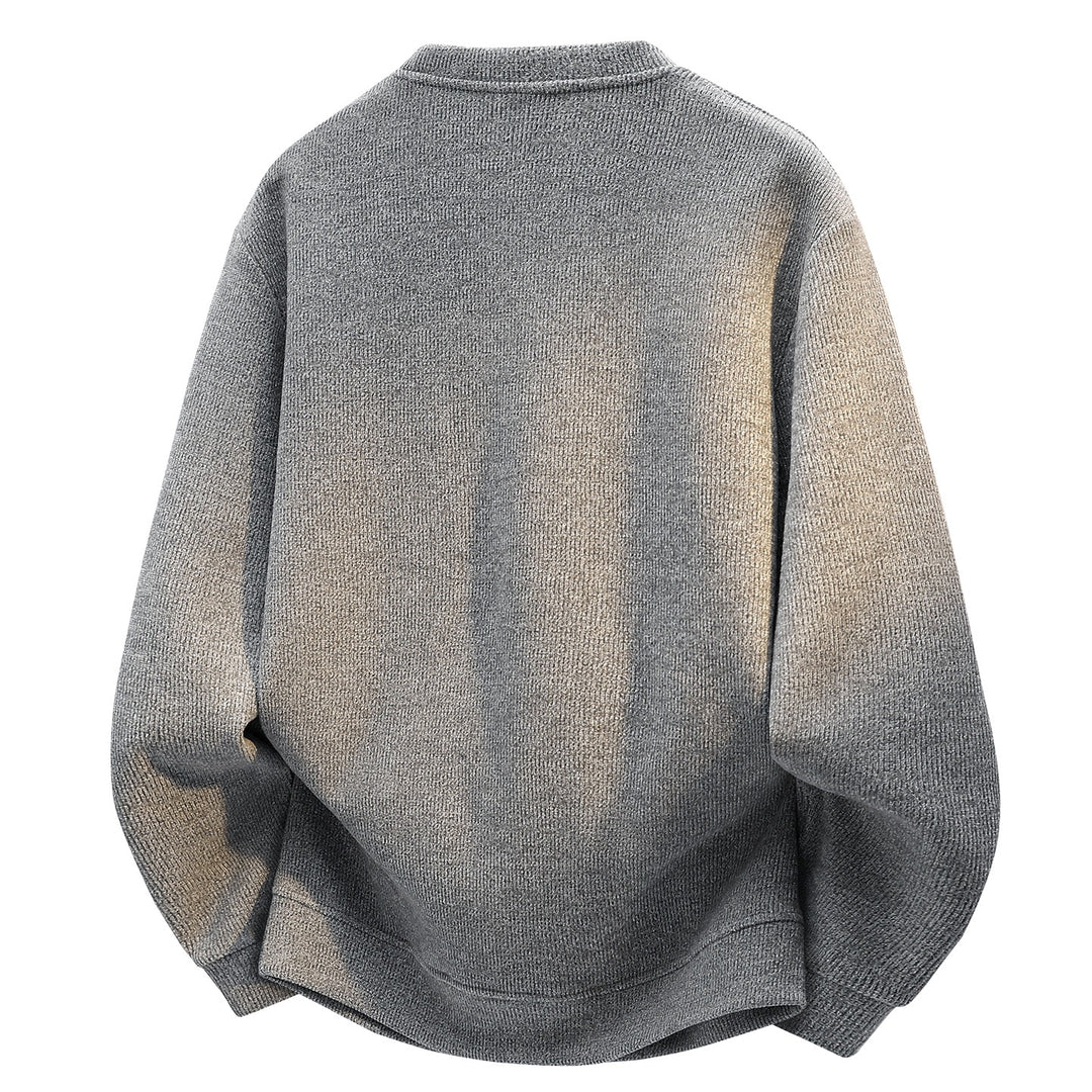 Men's Oversized Textured Henley Knit Sweater with Triple Button Placket Mune Fashion