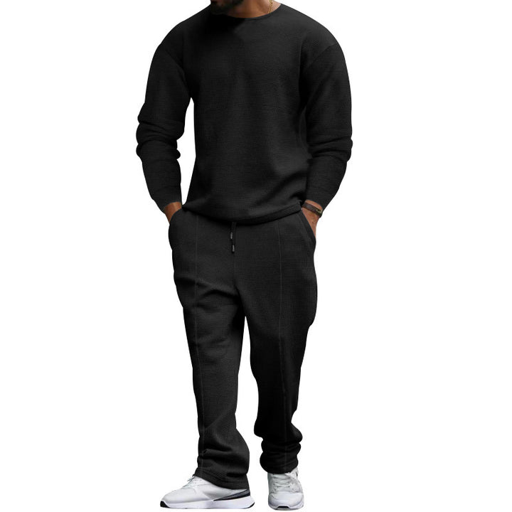 Men's structured lounge set with round neck sweater and tapered seam joggers Mune Fashion