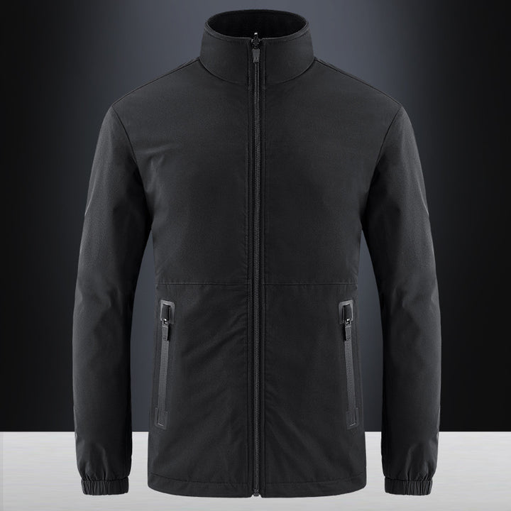 Men's softshell jacket with high stand-up collar and water-repellent surface Mune Fashion