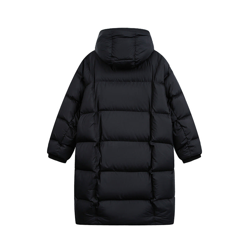 Women's Long Quilted Coat with Hood, Oversize Thermal Insulation Mune Fashion
