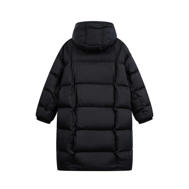 Women's Long Quilted Coat with Hood, Oversize Thermal Insulation Mune Fashion