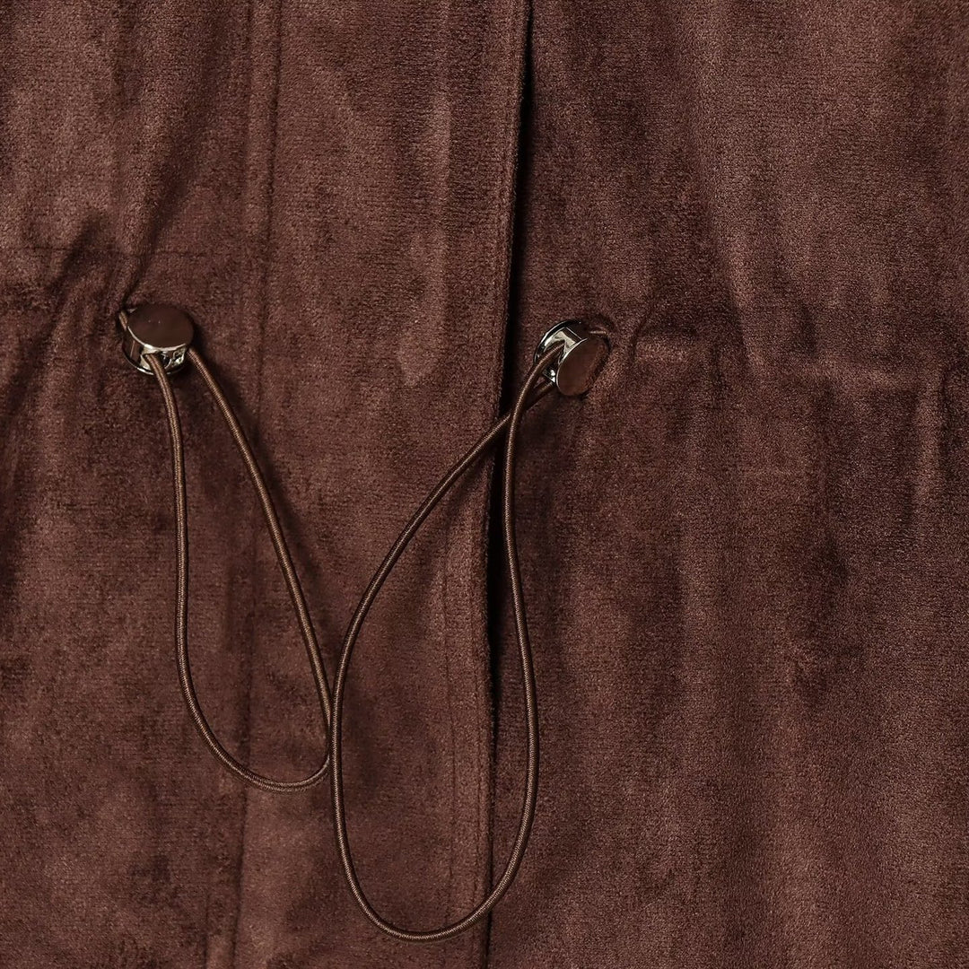 Ladies short jacket in field style made of suede leather look with stand-up collar, chest pockets, and drawstring Mune Fashion