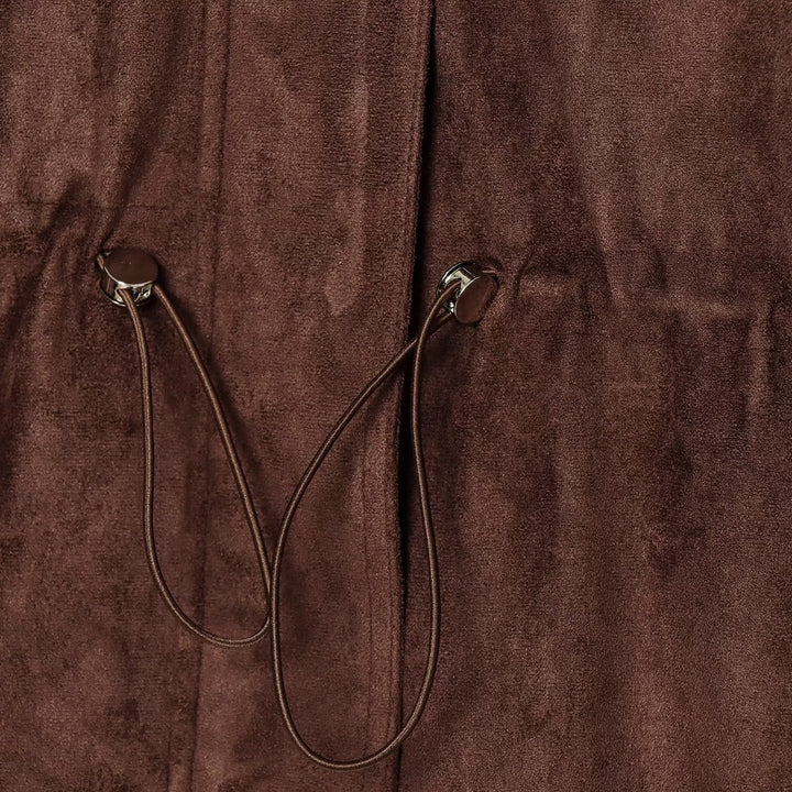 Ladies short jacket in field style made of suede leather look with stand-up collar, chest pockets, and drawstring Mune Fashion