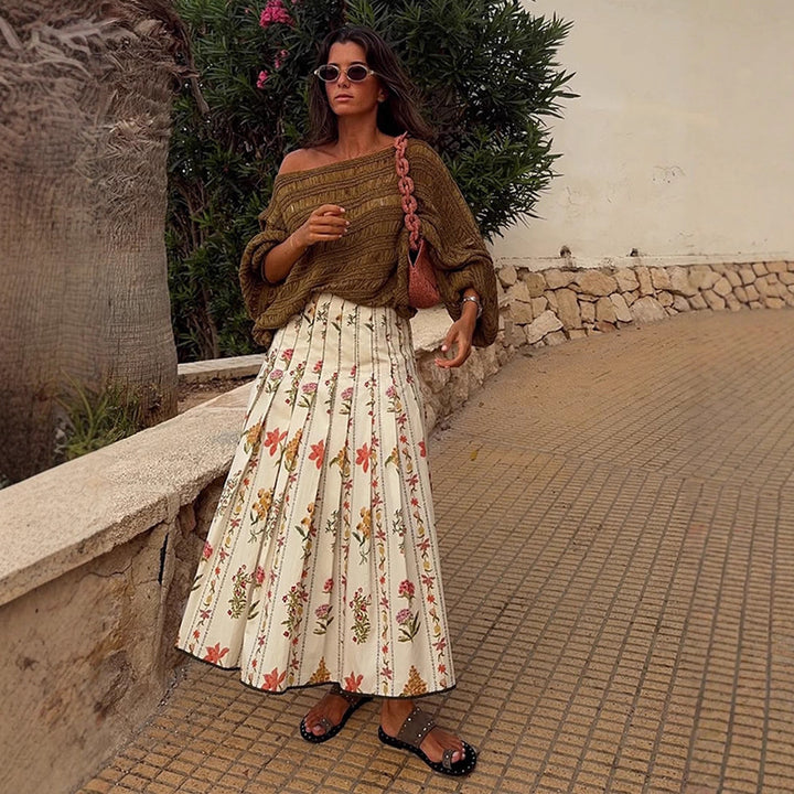 Women Loose Crocheted Poncho Knit Blouse with Wide Boat Neck and Texture Pattern Mune Fashion