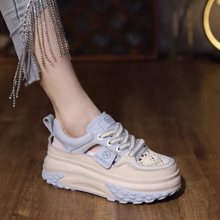 Women's Stylish Sneakers with Airy Perforations and Cushioning Sole Mune Fashion