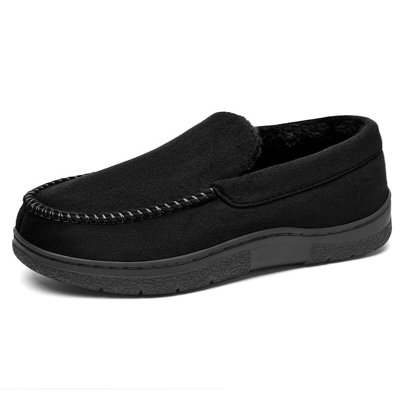 Men's non-insulated moccasin house slipper with teddy lining, soft microfiber surface, and non-slip profiled rubber sole Mune Fashion