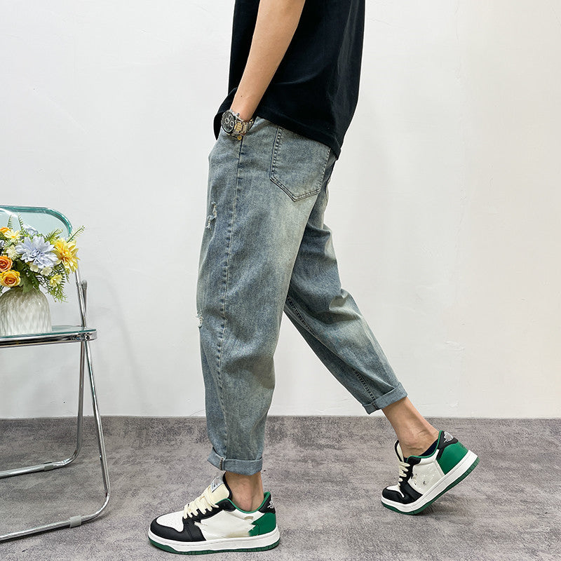 Men's Casual Ripped Denim Pants Mune Fashion