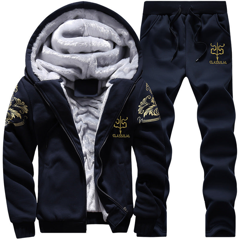 Men's Fleece-Lined Leisure Set with Hoodie and Thermal Joggers Mune Fashion