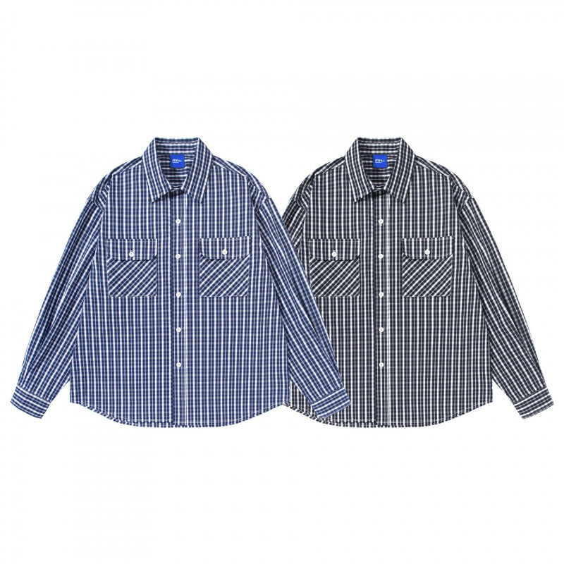 Men's loose-fitting checkered shirt with double breast pockets Mune Fashion