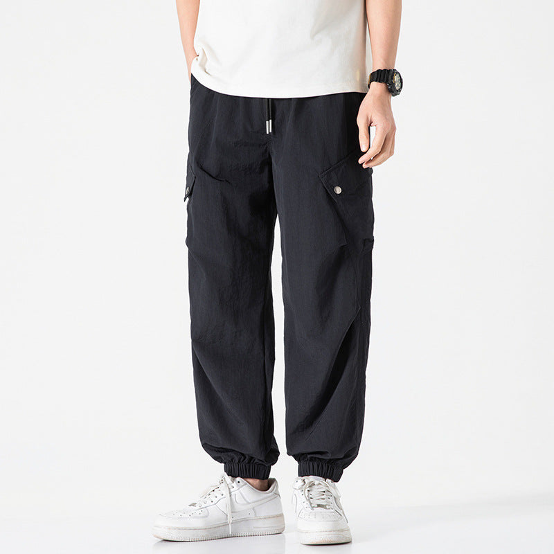 Men's utilitarian cargo jogger pants with drawstring waistband, multiple pockets, and elastic ankle cuffs Mune Fashion