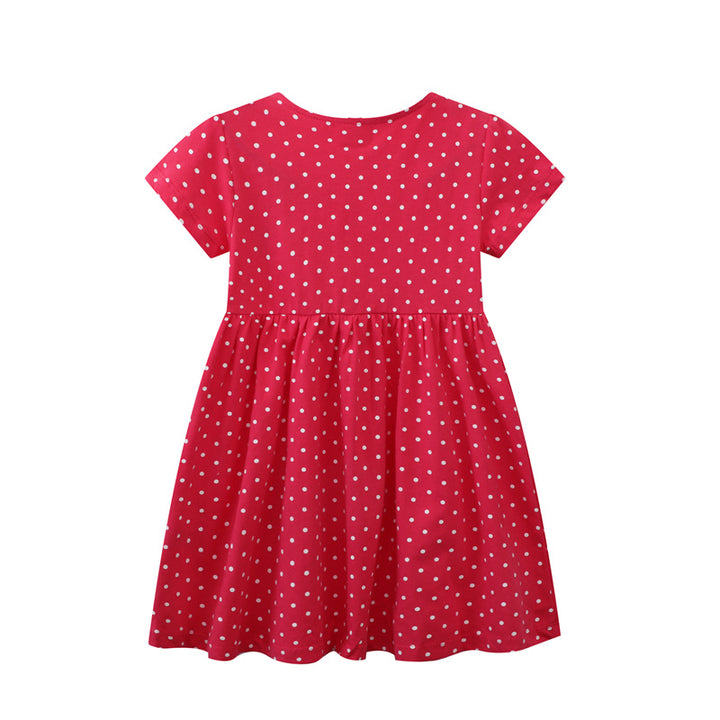 Girl dress with cute horse motif and dots Mune Fashion