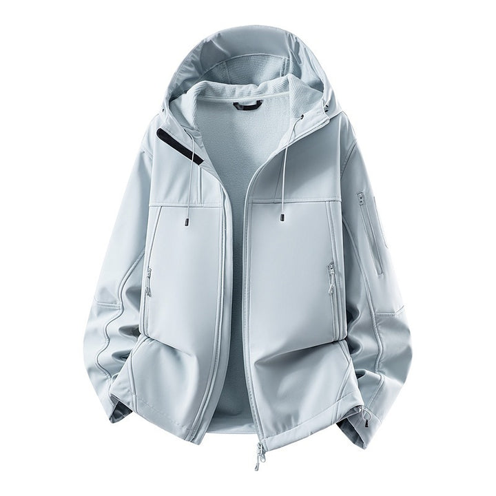 Men's softshell jacket with fleece lining, water-repellent and hood reinforcement Mune Fashion